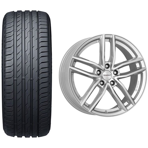 Roata completa VW Golf 8 - Janta aliaj Dezent TR silver 5x112, 17 inch + Anvelopa vara Nexen N'Fera Sport 225/45R17 94Y/XL