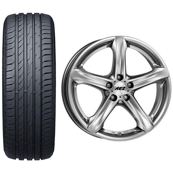 Roata completa Hyundai Tucson - Janta aliaj AEZ Yacht 5x114.3, 17 inch + Anvelopa vara Nexen N'Fera Sport SUV 225/60R17 99H + Senzor presiune ALCAR