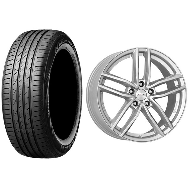 Roata completa Hyundai Tucson - Janta aliaj Dezent TR silver 5x114.3, 17 inch + Anvelopa vara Nexen N'blue HD Plus 225/60R17 99H + Senzor presiune ALCAR 