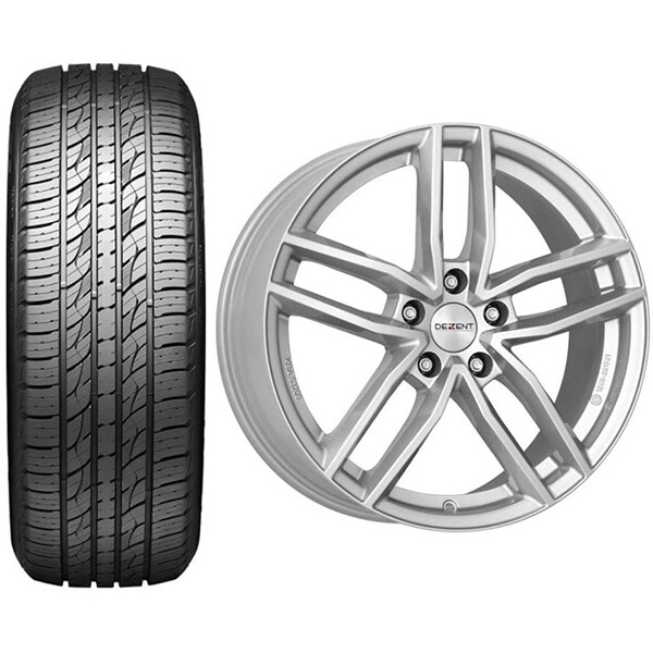 Roata completa Hyundai Tucson - Janta aliaj Dezent TR silver 5x114.3, 17 inch + Anvelopa vara Kumho KL33 225/60R17 99H + Senzor presiune ALCAR 