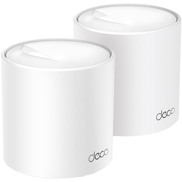 Sistem Wireless Mesh Gigabit TP-LINK Deco X50 AX3000, WI-Fi 6, Dual Band 574 + 2402 Mbps, 2 Buc, alb