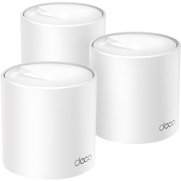 Sistem Wireless Mesh Gigabit TP-LINK Deco X50 AX3000, WI-Fi 6, Dual Band 574 + 2402 Mbps, 3 Buc, alb