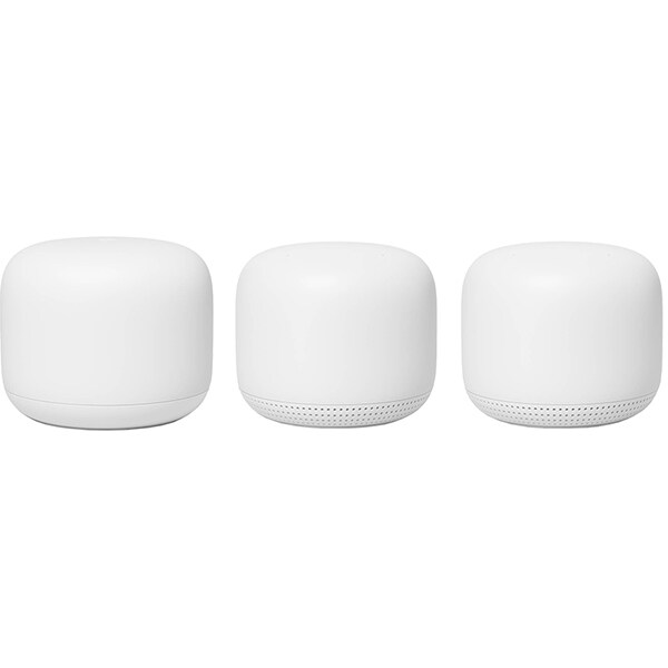 Sistem Wireless Mesh Gigabit GOOGLE Nest, Dual Band 400 + 1733 Mbps, 3 Buc, alb