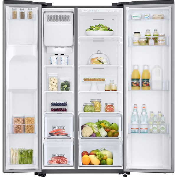 Side by Side SAMSUNG RS67N8210S9/EF, No Frost, 609 l, H 178.5 cm, Clasa F, Dozator apa, Twin Cooling Plus, inox