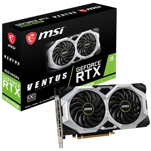 Placa video MSI NVIDIA GeForce RTX 2060 SUPER VENTUS OC, 256GB GDDR6, 256bit, RTX2060SUPVENTUSGPOC