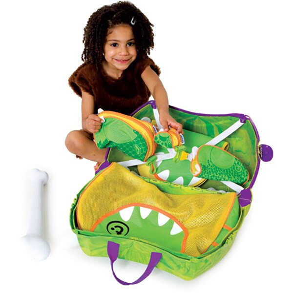 Troler copii TRUNKI Trunkisaurus Rex, 46 cm, verde