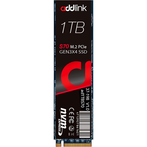 Solid-State Drive (SSD) ADDLINK S70, 1TB, PCIE NVMe Gen3x4, M.2, AD1TBS70M2P