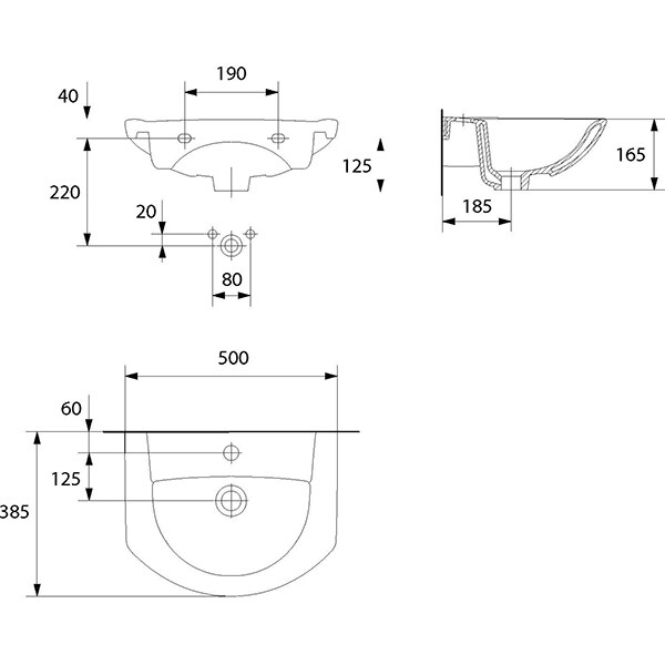 Set mobilier CERSANIT 903 Olivia Libra, 50.5 x 38.5 x 86 cm + Lavoar 50, alb