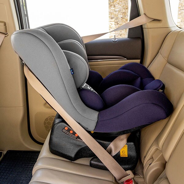 Scaun auto JUJU Little Rider JU1200-DC-GREY-D-BLU, 5 puncte, 0 - 18kg, bleumarin-gri
