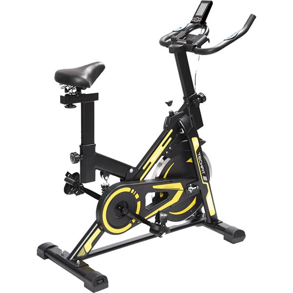 Bicicleta spinning TECHFIT SBK2500, volanta 15kg, 10 trepte, greutate suportata 120kg
