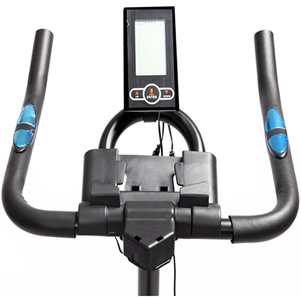 Bicicleta spinning TECHFIT SBK2500, volanta 15kg, 10 trepte, greutate suportata 120kg