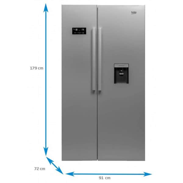 Side by Side BEKO GN163221S, 554 l, H 179 cm, Clasa A+, argintiu