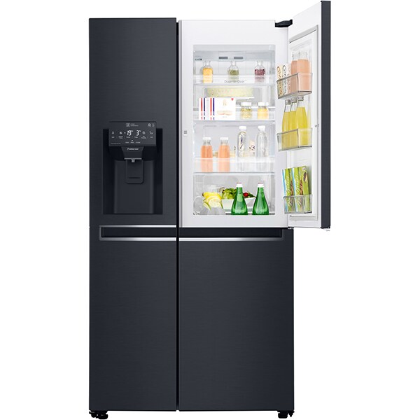 Side by Side LG GSJ761MCUZ, No Frost, Door in Door, 625 l, H 179 cm, Clasa F, negru