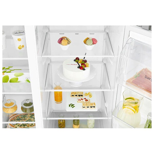 Side by Side LG GSL360ICEV, No Frost, 606 l, H 179 cm, Clasa F, Dozaror apa, argintiu