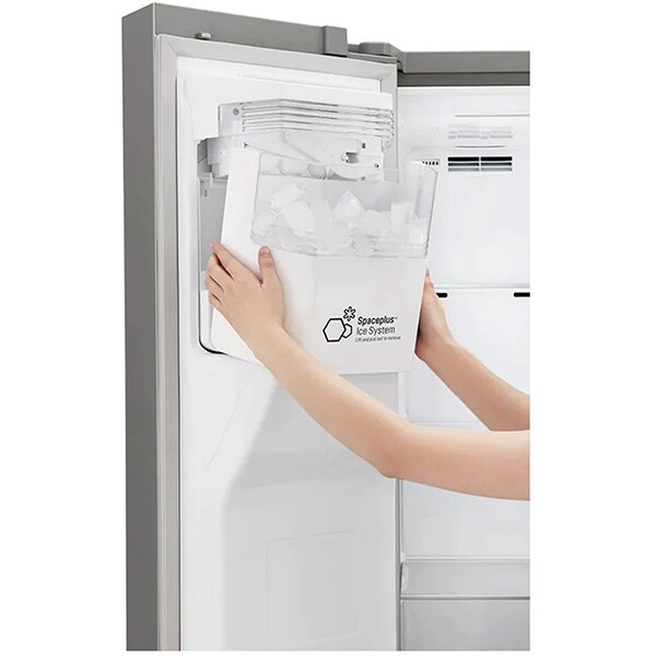 Side by Side LG GSL360ICEV, No Frost, 606 l, H 179 cm, Clasa F, Dozaror apa, argintiu