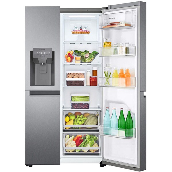 Side by Side LG GSLV30DSXM, No Frost, 634 l, H 179 cm, Clasa F, Dozator apa, argintiu