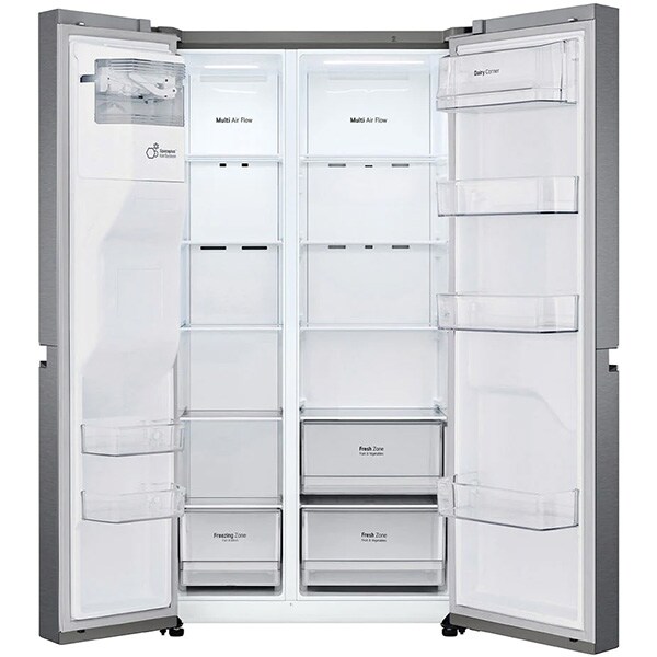 Side by Side LG GSLV30DSXM, No Frost, 634 l, H 179 cm, Clasa F, Dozator apa, argintiu