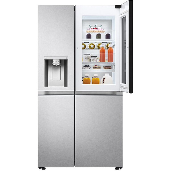 Side by Side LG GSXV91MBAF, No Frost, 635 l, H 179 cm, Clasa F, Dozator apa, argintiu