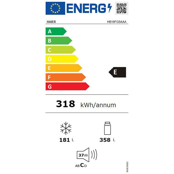 Side By Side HAIER HB18FGSAAA, No Frost, 539 l, H 190 cm, Clasa E, argintiu