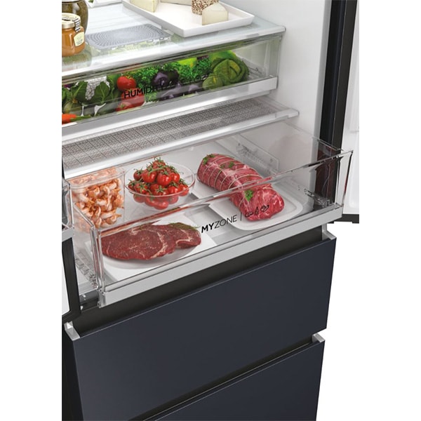 Side by Side HAIER HFW7720ENMB, No Frost, 477 l, H 201 cm, Clasa E, negru