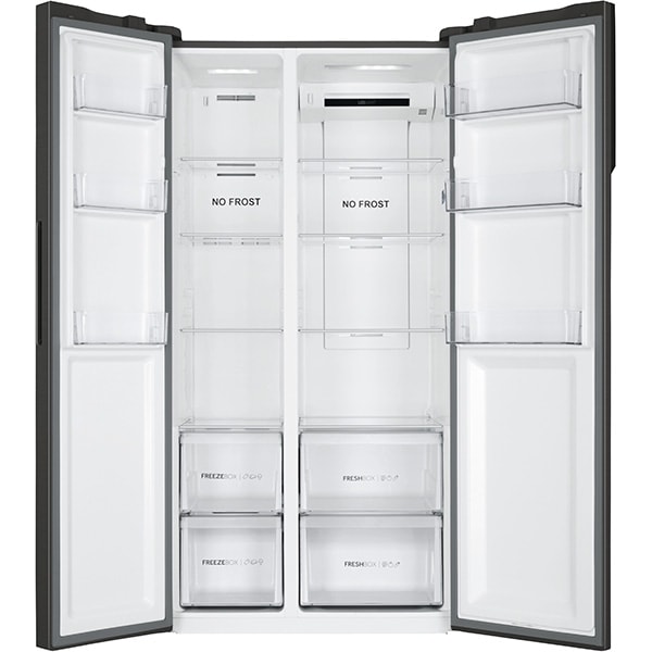 Side by Side HAIER HSR3918ENPB, No Frost, 528 l, H 177 cm, Clasa E, negru