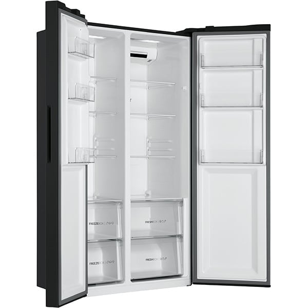 Side by Side HAIER HSR3918ENPB, No Frost, 528 l, H 177 cm, Clasa E, negru