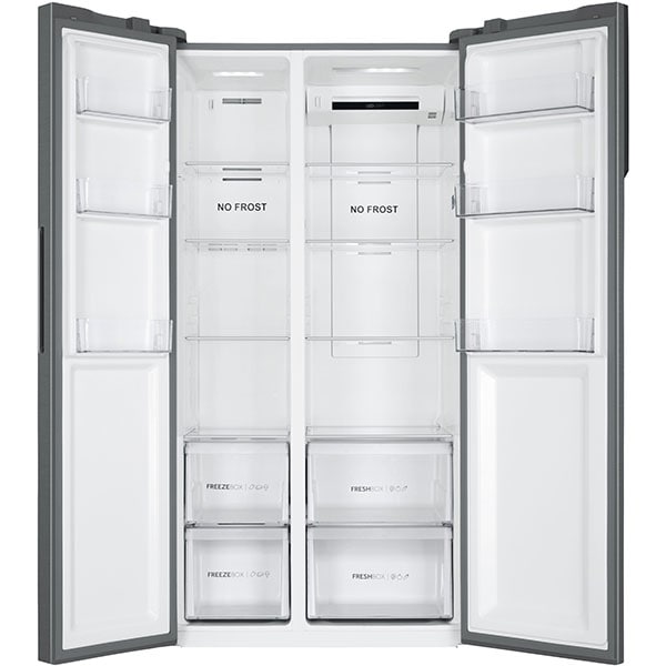 Side By Side HAIER HSR3918ENPG, No Frost, 528 l, H 178 cm, Clasa E, argintiu