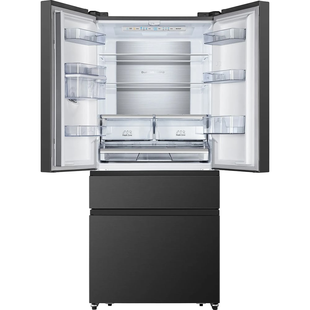 Side by Side HISENSE RF540N4WF1, NoFrost Plus, 480 l, H 181 cm, Clasa F, Dozator apa, negru