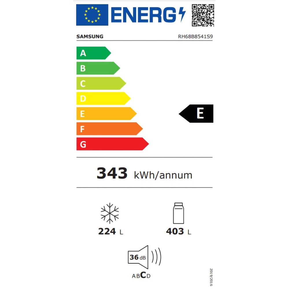 Side by Side SAMSUNG RH68B8541S9/EF, No Frost, 627 l, H 178 cm, Clasa E, Dozator apa, inox