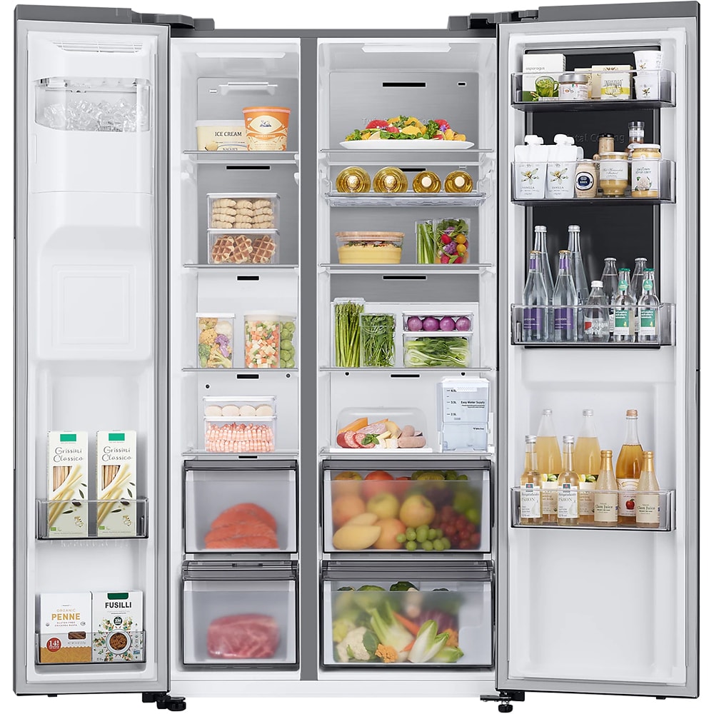 Side by Side SAMSUNG RH68B8541S9/EF, No Frost, 627 l, H 178 cm, Clasa E, Dozator apa, inox