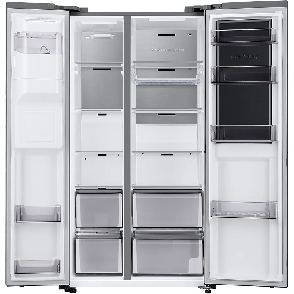 Side by Side SAMSUNG RH68B8841S9/EF, No Frost, 627 l, H 178 cm, Clasa E, Dozator apa, inox