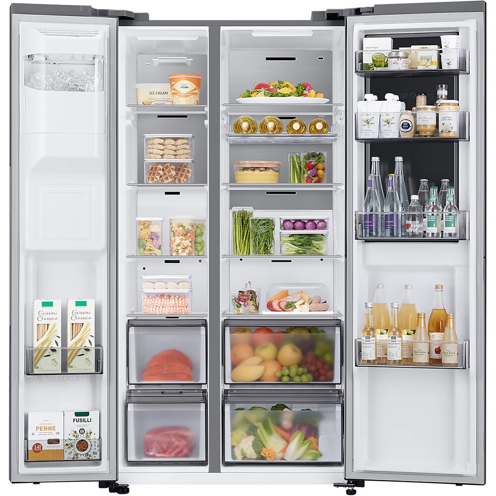 Side by Side SAMSUNG RH68B8841S9/EF, No Frost, 627 l, H 178 cm, Clasa E, Dozator apa, inox