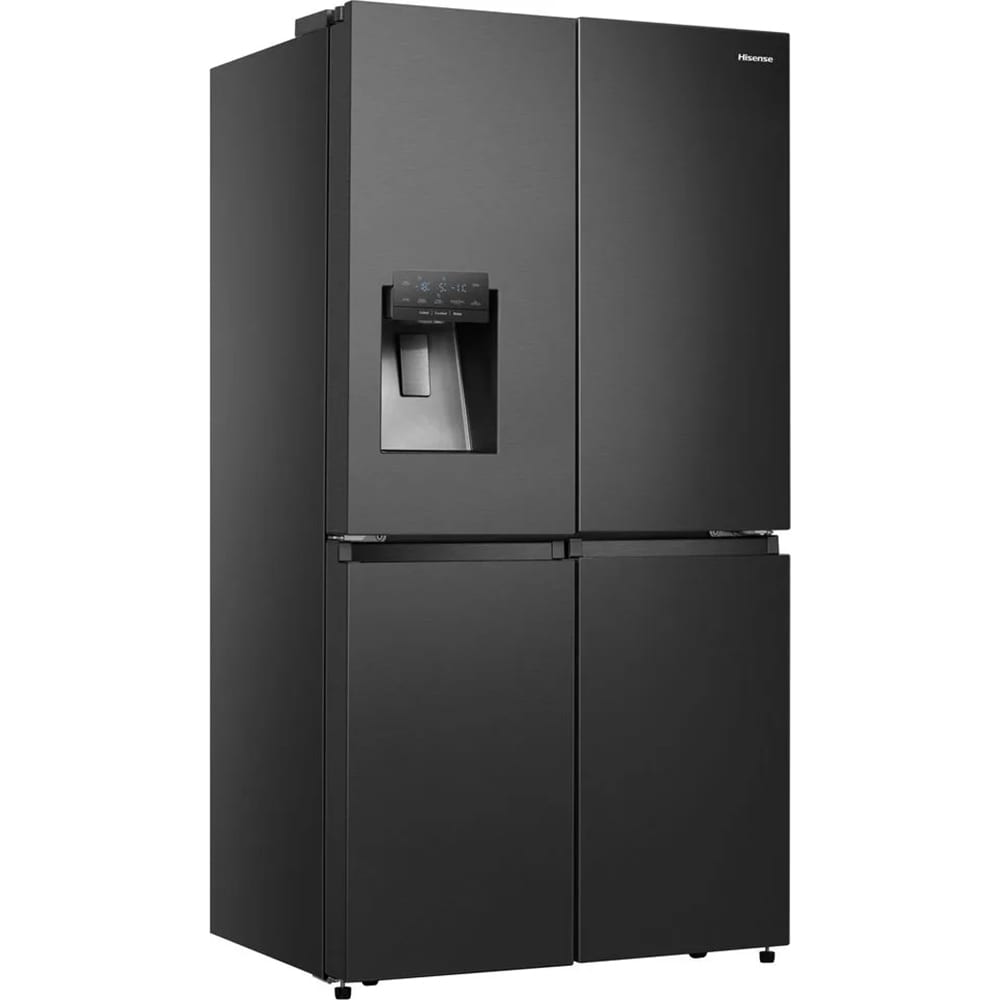 Side by Side HISENSE RQ760N4AFF, NoFrost Plus, 585 l, H 178 cm, Clasa F, Dozator apa, negru