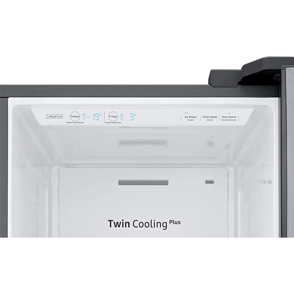 Side by Side SAMSUNG RS67N8210S9/EF, No Frost, 609 l, H 178.5 cm, Clasa F, Dozator apa, Twin Cooling Plus, inox