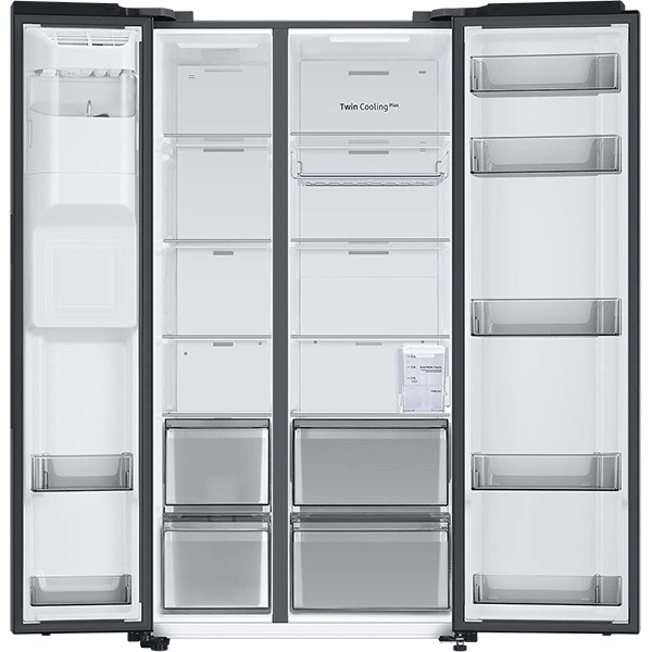 Side by Side SAMSUNG RS68A8531B1/EF, No Frost, 634 l, H 178 cm, Clasa E, Dozator apa, negru