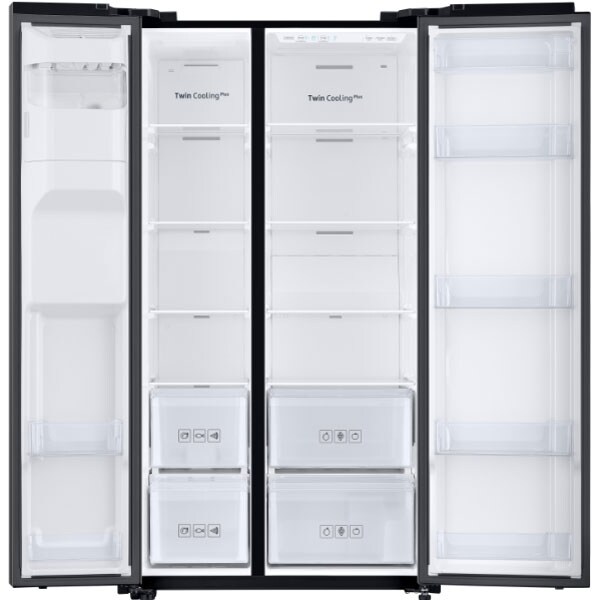 Side by Side SAMSUNG RS68N8220B1/EF, No Frost, 617 l, H 178 cm, Clasa F, Dozator apa, Twin Cooling Plus, negru