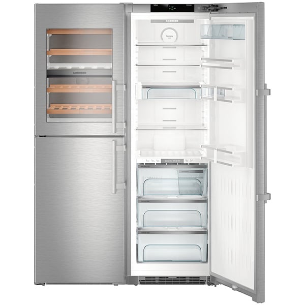 Side by Side LIEBHERR SBSes 8496 Premium, Duo Cooling, 661 l, H 185 cm, Clasa D, inox