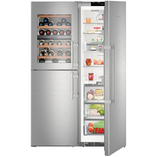 Side by Side LIEBHERR SBSes 8496 Premium, Duo Cooling, 661 l, H 185 cm, Clasa D, inox