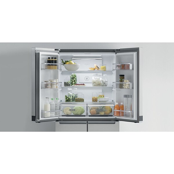 Side by Side WHIRLPOOL WQ9 B2L, No Frost, 594 l, H 187.4 cm, Clasa E, inox