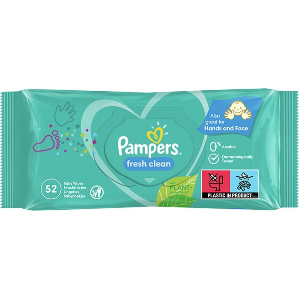 Servetele umede PAMPERS Fresh Clean, 1 pachet, 52 buc