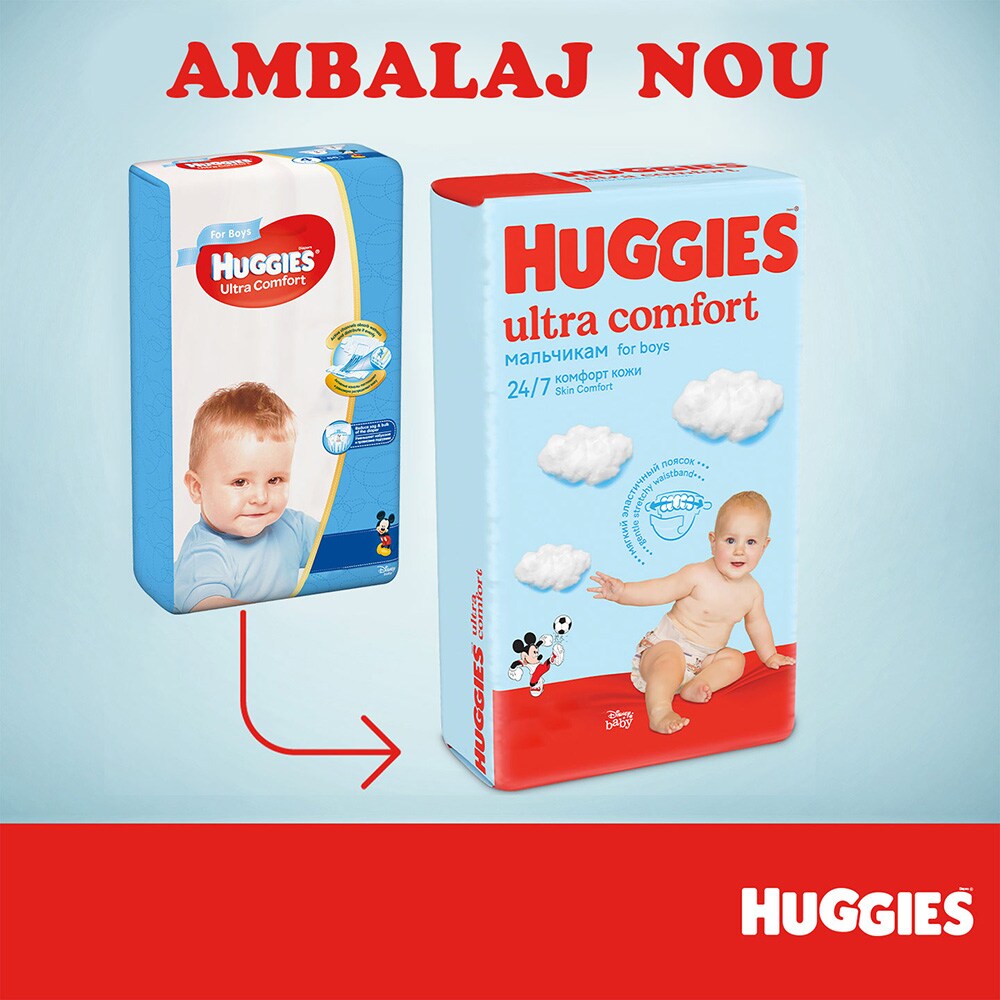 Scutece HUGGIES Ultra Comfort Mega nr 3, Baiat, 5-9 kg, 78buc