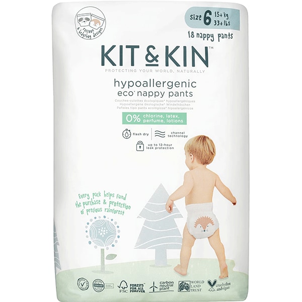 Scutece hipoalergenice KIT&KIN Eco Pull Up XL nr 6, Unisex, 15kg+, 18 buc