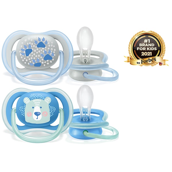 Suzeta PHILIPS AVENT Ultra Air SCF085/03, 6 luni+, 2 buc, albastru-gri