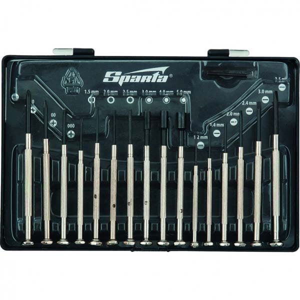 Set surubelnite SPARTA, pentru mecanica fina, 16 piese