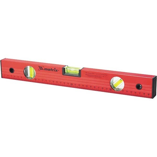 Nivela aluminiu MTX, 1200 mm, 3 bule, cu rigla, rosu