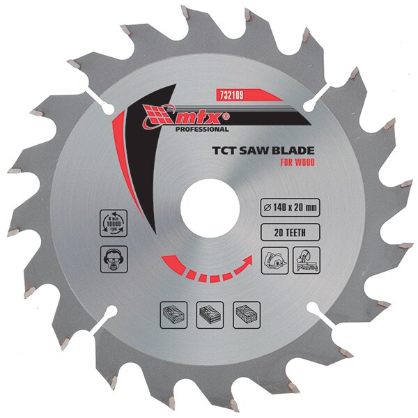 Disc debitare lemn MTX, 140 x 20 mm, 20 dinti, bucsa 16/20