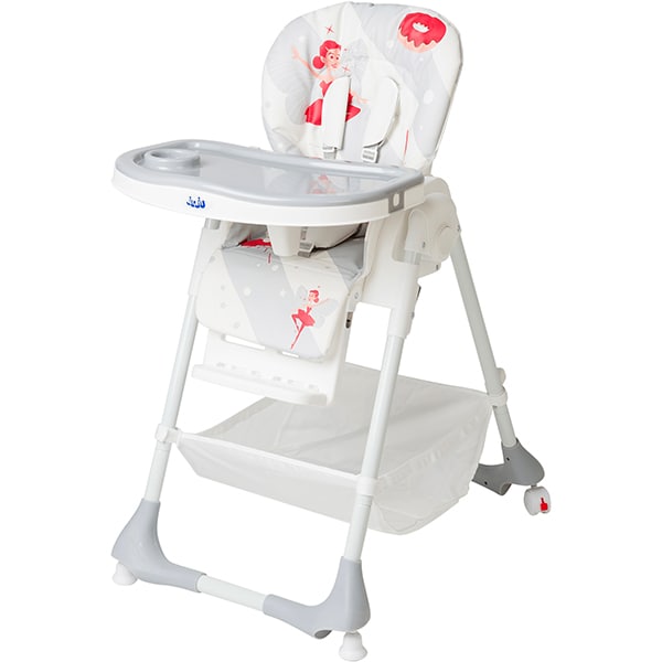 Scaun de masa JUJU Eat&Joy Dancing Ballerina, 6 luni+, alb-rosu