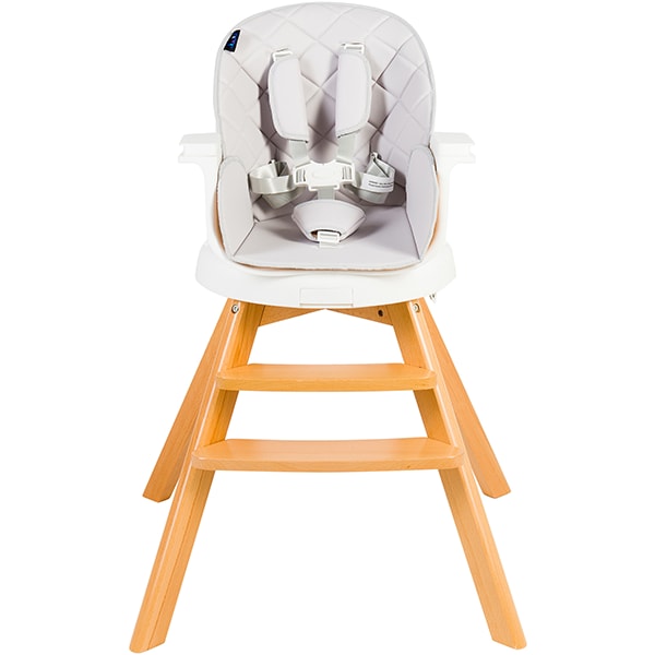 Scaun de masa 3in1 JUJU Eat&Twist JU1021-GREY, 6 luni+, alb-gri