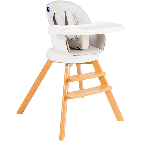 Scaun de masa 3in1 JUJU Eat&Twist JU1021-GREY, 6 luni+, alb-gri