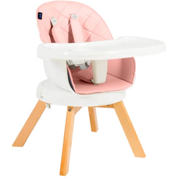 Scaun de masa 3in1 JUJU Eat&Twist JU1021-PINK, 6 luni+, alb-roz